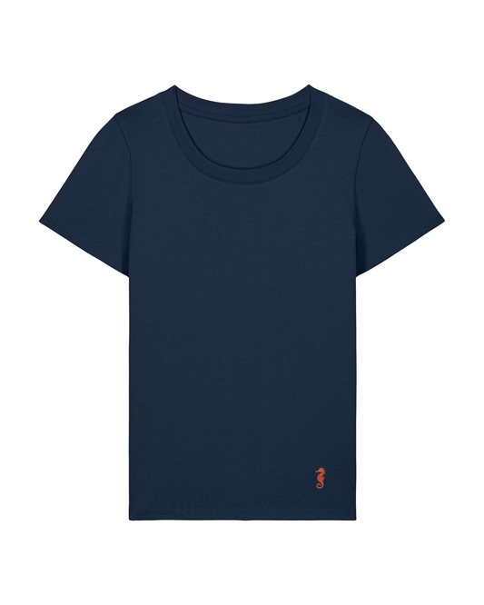 T-shirt HALIA French Navy su fondo pulito